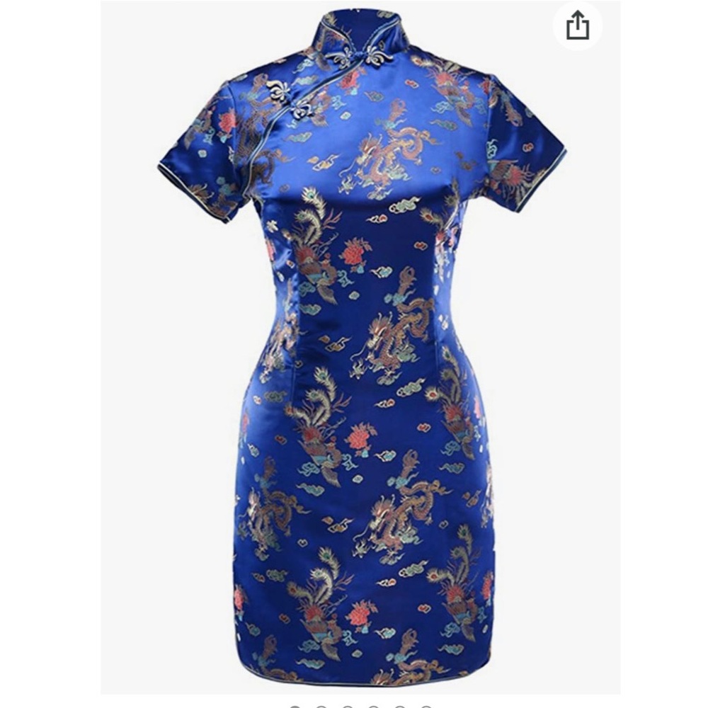 Elegant Blue Floral Mini Dress